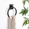Monarch Abode 19131 Round Towel Ring Holder Hand Hammered Wall Mount Bathroom and Kitchen Storage, Metal Towel Hanger, 7 inch, Matte Black