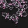 Jili Online 150pcs Pink Mini Rattles Safety Pins Pacifier Charms Table Scatters Decoration Christening Baby Shower Supplies