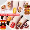 SILPECWEE 6 Sheets Fall and Halloween Nail Polish Stickers Full Nail Wraps Holiday Nail Polish Strips Self Adhesive Gel Nail Strips Fingernail Sticker Nails for Women with Nail File