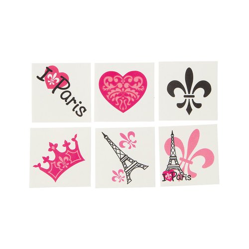 Paris Temporary Tattoos - 72 pcs