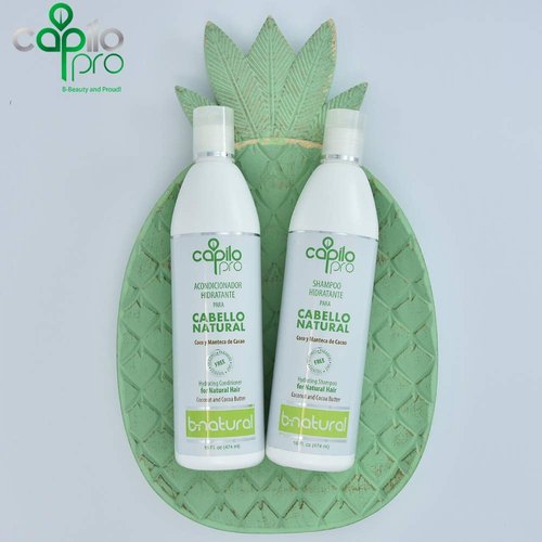 Capilo Pro B-Natural Hydrating Conditioner w/Coconut Oil and Cocoa Butter (16 oz Bottle); No Parabens, Salt, Sulfate, Silicone, Mineral Oil or Petrolatum Jelly
