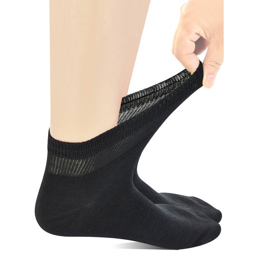 Yomandamor Mens Coolmax Ankle Wide Stretched Diabetic Socks with Seamless Toe,5 Pairs