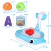 Bath Toy Sets, 36 Foam Bath Letters and Numbers, Floating Squirts Animal Toys Set with Fishing Net and Organizer Bag, Fish Catching Game for Babies Infants Toddlers Bathtub Time