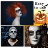 2PCS White and Black Face Body Paint,Oil Based Clown Face Painting Kit with Sponge,Halloween Cream Face Body Paint Makeup Kit for Goth Costume Zombie Cosplay Skull Skeleton SFX Makeup