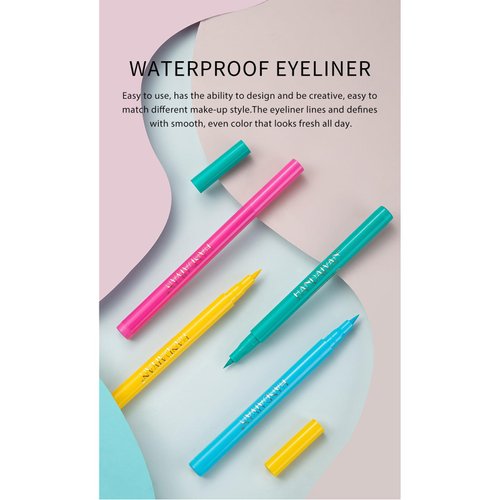 Kyannkara Liquid Eyeliner Colorful Matte Glitter Neon Eyeliner Pencil Pigmented Smudgeproof Long Last Gel Eye Liner（Q10）