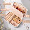 Belanttega MRS Travel Jewelry Box for Bride Travel Portable Jewelry Case Small Jewelry Organizer Travel Accessories for Women, Bridal Shower Gift Engagement Present, White