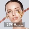 Beauty Bar 2-in-1 24k Golden Pulse Facial Face Massager, Electric 3D Roller and T Shape Arm Eye Nose Head Massager Facial Roller Massager Kit Skin Care Tools