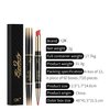 TUKEFEV Double Head Lipstick Lipliner 2 In 1 Matte Matte Surface Waterproof, Non Fading, Non Stick Cup Lipstick Long-Lasting Lip Color Liquid Makeup