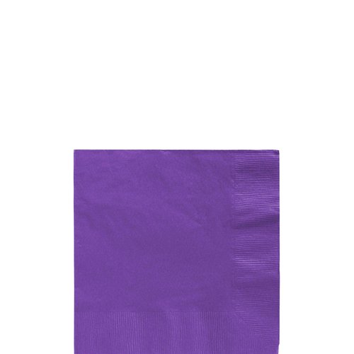 Amscan New Purple Beverage Paper Napkins Big Party Pack, 125 Ct.