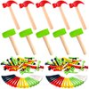AIHSUMC 10 Pcs Kids Wooden Hammer Toy with 100 Pcs Colorful Wood Golf Tees, Small Plastic Hammer Simulation Hammers Educational Toys for Children Gift Birthday Party (Red and Green)