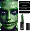 FIVEFULU Green Face Body Paint Stick, Matte Green Lipstick Football Baseball Eye Black Stick, Long Lasting Waterproof Green Face Makeup for Halloween St Patricks Day Witch Alien Frankenstein Makeup