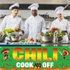 QOUBAI Chili Cook Off Banner, Green, 71 x 24 Inches, Premium Material, for Mexican Fiesta, Cinco De Mayo, Party Supplies