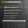 TOPEC Damaged Screw Extractor Set, 7 Piece Easy Out Bolt Extractor for Easily Remove Broken Bolts, Stripped Screws, Studs