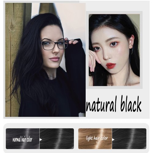 Black Hair Dye Shampoo Permanent YIZHONG Hair Color For 100% Gray Coverage Women Men Natural Plant Hair Dye Depositing Shampoo 3 In 1 Easy Comb Dyeing (Natural Black)