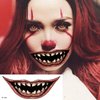Halloween Temporary Tattoos 10 Sheets Horror Clown Mouth Fake Tattoo Stickers Halloween Waterproof Bloody Prank Makeup Face Decals Masquerade Prank Props for Halloween Party Supplies Decorations