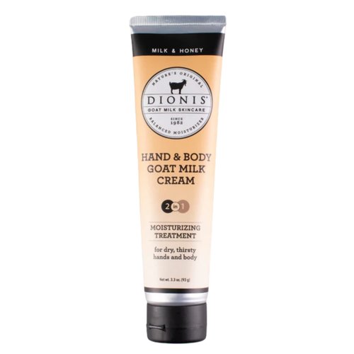 Dionis Goat Milk Skincare 3.3 oz Milk & Honey Scented Hand & Body Cream - Travel Size Hand Lotion For Hydrating & Moisturizing Dry Skin - Cruelty Free Cream Made In The USA - Paraben Free Formula