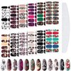 Maitys 168 Pieces Skull Full Wrap Nail Stickers Gothic Art Full Wraps Nail Polish Stickers 3D Self Adhesive Nail Decal Strips with Nail File Girls Nail Decoration