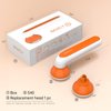 SOICY S40 Metal Ice Roller for Face Under Eye Skin Care Tools for Whole Body Minor Injury Cold CompressIce Face Roller Massager for Migraine Pain with 2 Stainless Steel Replacement Heads Orange