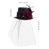 LEORX Small Top Hat Black Veil Hair Clip Flower Decor Top Hat Hair Accessories for Masquerade and Halloween
