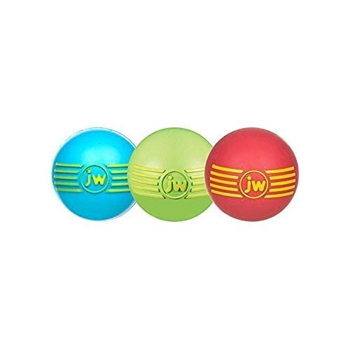 JW Pet Company iSqueak Ball Rubber Dog Toy, Small, Colors Vary (3 Pack)