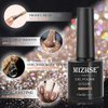 MIZHSE Reflective Gel Nail Polish, Glitter Gold Gel Polish Sparkly Shiny Nail Gel Soak Off UV/LED Lamp Nail Art Varnish for Beginners DIY at Home