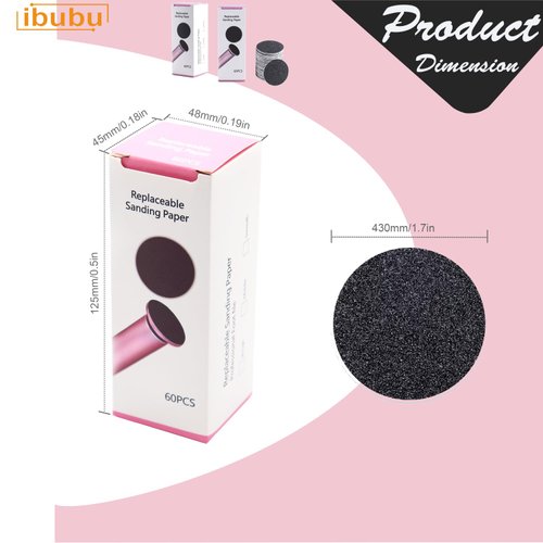 ibubu 120 Pieces Replacement Sandpaper Pad Disks Discs for Professional Electric Foot File Callus Remover Machine Foot Hard Dead Skin Removal (Extra Coarse 80 Grit)