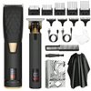 Professional Hair Clippers for Men, Adjustable Beard Trimmer, Cordless Head Shaver, Wireless Hair Cutting Kit, Self Beard Care Set, Black Barber Accessories