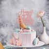 1 Pack Happy 12th Birthday Cake Topper Glitter Heart Star 12 Fabulous Cake Pick Birthday Sign Cake Decorations for Children 12th Birthday Theme Party Supplies Rose Gold