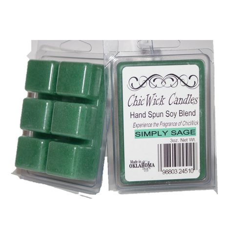 ChicWick Candles 2Pack Simply Sage Soy Blend Wax Melts 6oz 12 Wax Cubes Wax Tarts Chunks 50 Plus Hours of Quality Fragrance