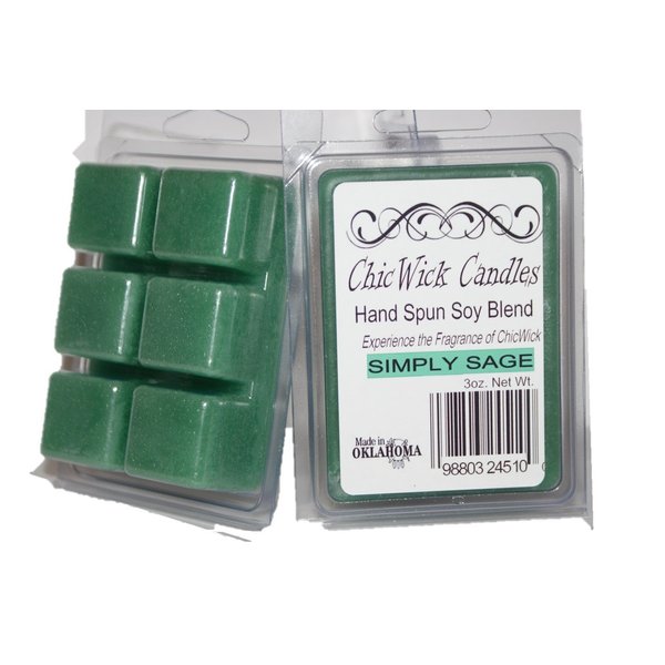 ChicWick Candles 2Pack Simply Sage Soy Blend Wax Melts 6oz 12 Wax Cubes Wax Tarts Chunks 50 Plus Hours of Quality Fragrance