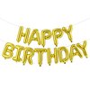 Gold Happy Birthday Balloons Banner,16 Inch Mylar Foil Letters Sign,Inflatable Reusable Party Decor and Birthday Decorations,for Women,Men,Kids Boys & Girls Birthday Decorations Party Supplies