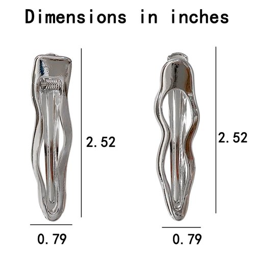 Silver Metal Wave Hair Clips Hair Barrettes for Women Alligator Hair Clips for Girls Hairclips Small Hair Clip Bangs Hairclip Duck Bill Clips for Hair Silver Hair Pins Hair Accessories Headdress, 4pcs