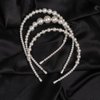 Jumwrit Bridal Pearl Headbands White Faux Pearl Headbands Bridal Hair Hoop Big Pearl Tiara Crown Wedding Hair Accessories for Women Girls(3pcs)