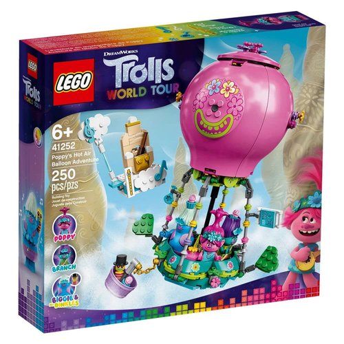 LEGO Trolls World Tour Poppy’s Hot Air Balloon Adventure 41252 Building Kit, an Ideal for Creative Play (250 Pieces)