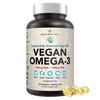 AMANDEAN Vegan Omega 3 Supplement. Premium Fish Oil Alternative! Algae DHA & EPA. Carrageenan Free Softgels. Algal Essential Fatty Acids. Plant Based Heart, Brain, Eye, Skin, Immune Support. (120ct)