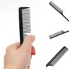 Black Rat Tail Comb Fine Pro Tail Combs Rat Tail Carbon Fiber Heat Resistant Teasing Combs with Plastic Pintail, Dresser Hair Comb Styling Comb for Men and Women - Parting Teasing Styling Tools