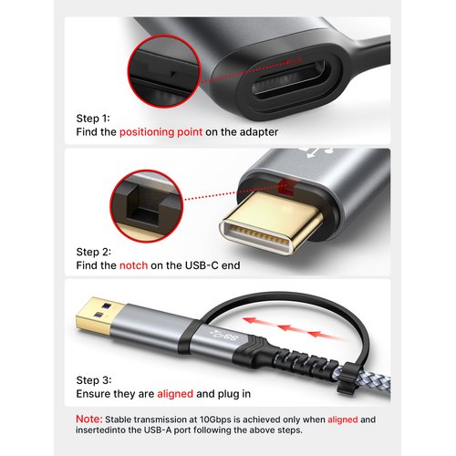 JSAUX Hard Drive Cable 1.6FT, 20Gbps Micro B to USB C/A Cord External Hard Drive Cable Nylon Braided Compatible with Seagate WD Toshiba Westgate, MacBook Air M2 Pro, Camera, iPhone 15 Pro Max