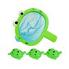 Baby Bath Toys 1 Pcs Frog Animals Fishing Net with 3 Pcs Water Floating Sea Animals Frog Toys, Bathroom Pool Water Floating Accessory Duck Crab Frog Fishing Play Set for Toddlers
