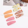 JIAHANG 20 Pcs Baby Girls Floral Print Hair Clips in Pair, Non Slip Hairpins Cotton Snap Hair Barrettes Thin Thick Hair Accessories for Toddlers Kids(color A)