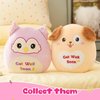 WEWILL Get Well Soon Owl Plush Pillow, 12 Inch, Soft Pink Owl Stuffed Animal for Comfort and Healing, Get Well Gift for Kids Girls