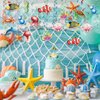 42 Pieces Sea Animals Hanging Swirl Decorations，Ceiling Decor Ocean Themed Party，Tropic Fish Beach Party Favors Supplies