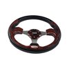 Huskey 12.5Inch Vintage Wood Grain Golf Cart Steering Wheel Compatible with Club Car,EZGO,Yamaha,SS Center Logo,Brushed Aluminum Spokes and Textured Anti-slip Grip(Adapter Required andSoldSeparately)