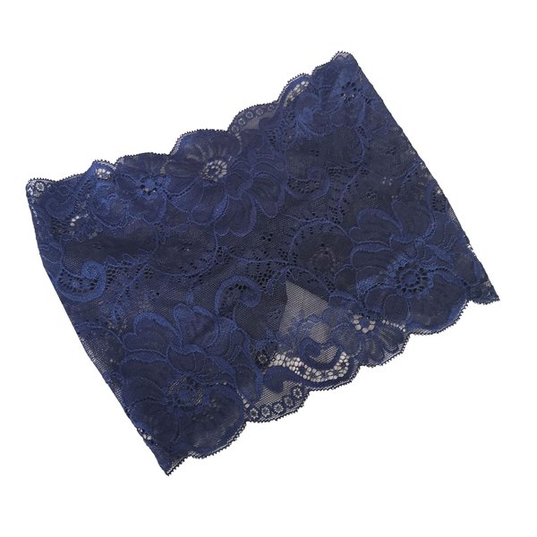 Oyabridal Vintage Lace Headbands for Women Elastic Lace Halloween Headband Party Accessories (Navy)