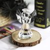 HDCRYSTALGIFTS 3inch Crystal Angel Figurine Paperweight Decor Glass Ornaments Art Collecible (Clear)