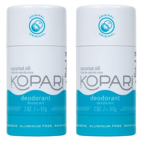 Kopari Aluminum Free Deodorant with Organic Coconut Oil | Original 2 Pack | Vegan, Gluten Free, Cruelty Free, Non-Toxic, Paraben Free, Deodorant for Men & Women, Odor Protection | 2.0 oz