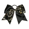 NEW "GOLD CHEETAH Black" Tick Tock Cheer Bow Pony Tail 7 Inch Girls Cheerleading Dance Practice Football Games Elastic Competition Grosgrain Ribbon