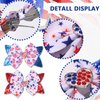 Vsdski 4pcs 4th of July Bow Hair Clips Patriotic Hair Accessories for Girls American Flag Barrette Sparkly Stars Hair Bows Hairpins Alligator Clips for Independence Day Party Cheering Squad Hair Decor