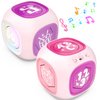 Learning Cube Toys for 1+ Year Old Girl, Bilingual Cube with Music & Light, Educational Toy for Toddler Age 1-2, Early Learning Musical Baby Toys 12-18 Month, Christmas Birthday Gifts for Kids Aged 1+