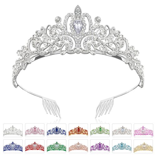 Crown, Tiara Crown, Princess Crown, Birthday Crown, Crown Headband, Crowns for Women, Princess Tiara, Queen Crown, Silver Crown, Hair Accessories Crystal Tiaras for Women Girl Bride Wedding Party Prom