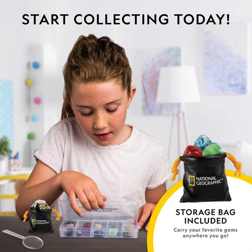NATIONAL GEOGRAPHIC Rock & Mineral Collection - Rock Collection Box for Kids, 15 Gemstones and Crystals for Kids, Geology for Kids, Crystal Collection, Science Kit, Rock Gift (Amazon Exclusive)